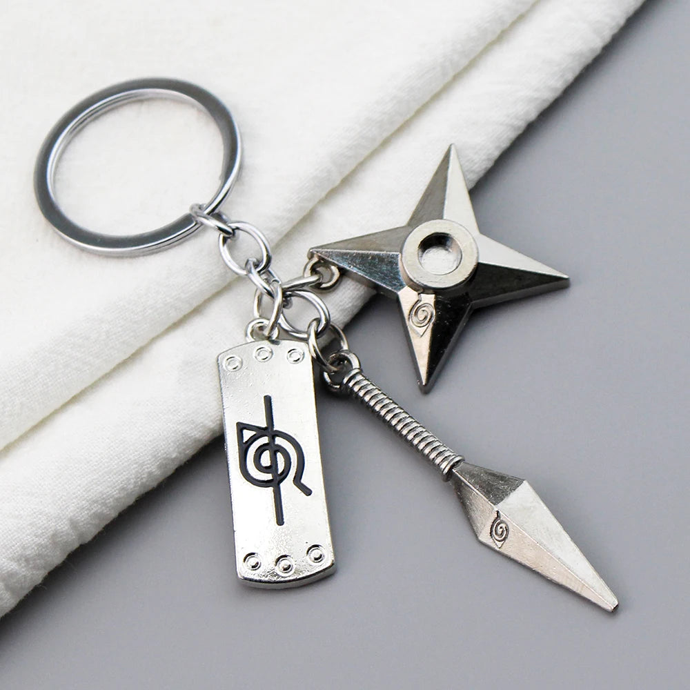 Naruto Red Cloud Keychain Ninja Kunai Weapon