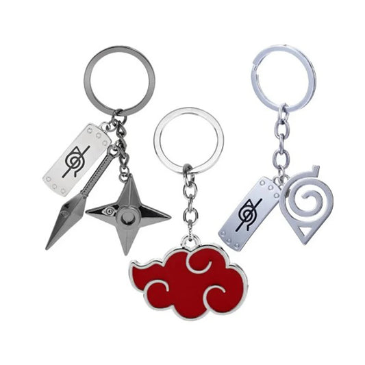 Naruto Red Cloud Keychain Ninja Kunai Weapon